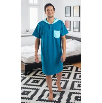 Dámská noční košile Pánská noční košile petrol mint M - modrá