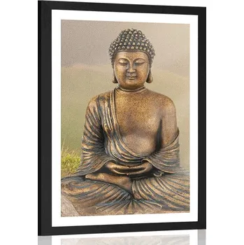 Plakát Dovido Plakát s paspartou socha Buddhy v meditující poloze
