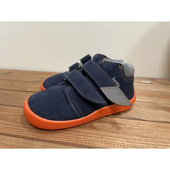Dívčí polobotky Beda barefoot Celoroční boty s membránou - Blue mandarine (semiš), Boty Beda Velikost: 21