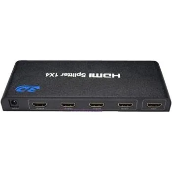 USB hub PremiumCord HDMI splitter 1-4 portů kovový s napájecím adaptérem, 3D, FULL HD PREMIUMCORD