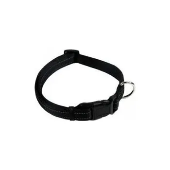 Obojek pro psa Papillon obojek střední reflexní 35 - 50 cm - černý