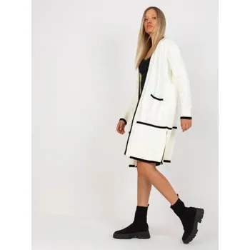 Dámský svetr Dámský svetr s kapsami RUE PARIS černý ecru