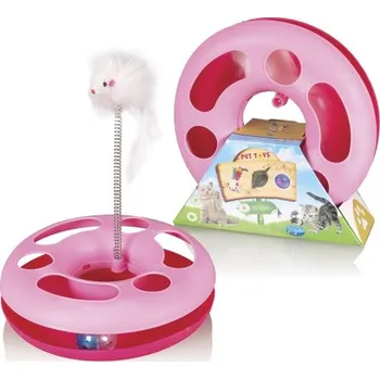 Hračka pro kočku Speedy ball s myší na pružině