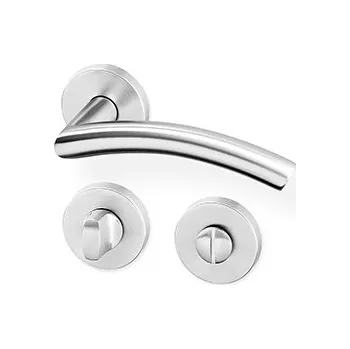 Dveřní kování AC-T SERVIS Dveřní klika PIPA nerez SlideBloc - kulatá rozeta Provedení kliky: vč. rozety WC, Mechanizmus rozety: SlideBloc
