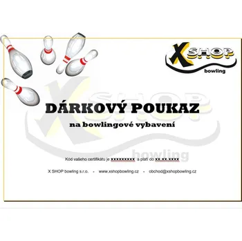 DÁRKOVÝ POUKAZ NA BOWLINGOVÉ VYBAVENÍ Tištěný : Poukaz je vytištěný a zalaminovaný, zasíláme přepravní společností DPD,vhodný jako dárek