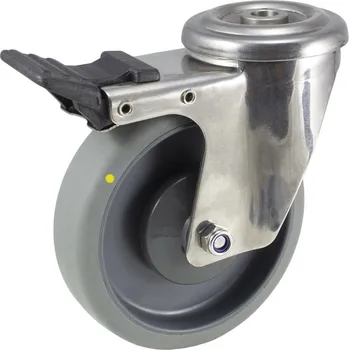 Pojezdové kolečko Nerezové pryžové antistatické pojezdové kolo 8477-UFP-A 080 P30 INOX