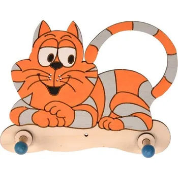 Zahradní nábytek DoDo Manufaktura Dřevěný 2 věšáček - Kočička