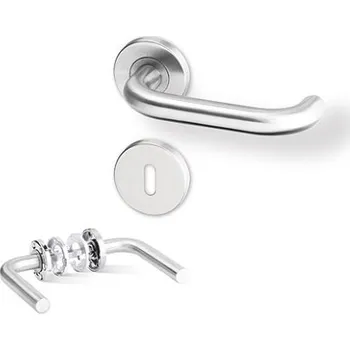 AC-T SERVIS Dveřní klika UNA objektové kování nerez - kulatá rozeta Provedení kliky: vč. rozety BB - obyčejný klíč