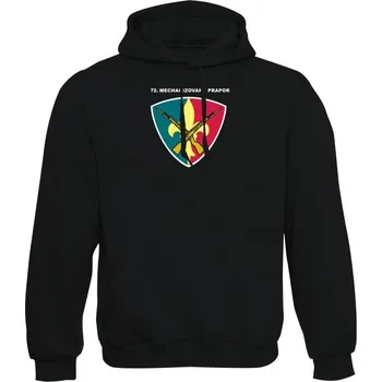 Pánská mikina Mikina s kapucí 72. mechanizovaný prapor - černá