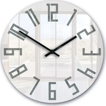 Hodiny Nástěnné hodiny Slim Grey bílé