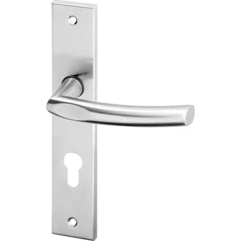 Dveřní kování AC-T SERVIS Dveřní klika ILSA nerez - hranaté štítové kování 90 mm Provedení štítu: PZ - fabkový klíč