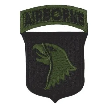 Nášivka NAVYS Nášivka AIRBORNE 101. výsadková divize černá-oliv E-38