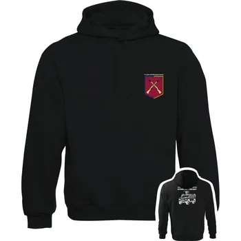 Pánská mikina Mikina s kapucí 44. lehký motorizovaný prapor IVECO - černá