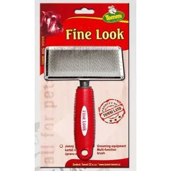 Kartáč pro zvířata Kartáč jemný Fine Look L red image 12x18cm