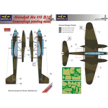 Plastikový model 1/72 Mask Heinkel He 115 B/C Camouflage p. (REV)