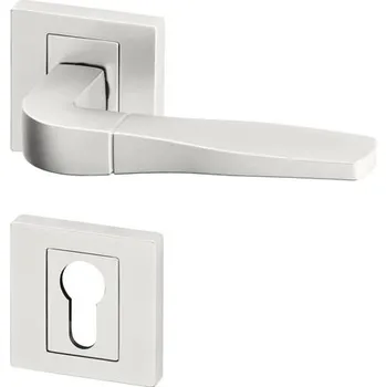 Dveřní kování AC-T SERVIS Dveřní klika HEKTOR matný nikl - hranatá rozeta Provedení kliky: vč. rozety PZ - fabkový klíč, Mechanizmus rozety: Kovová konstrukce