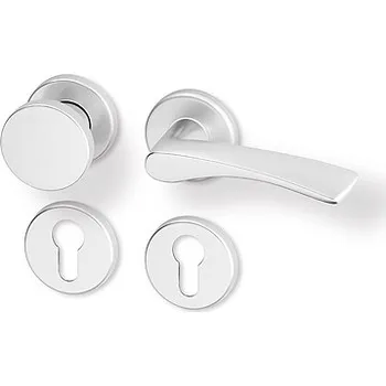 Dveřní kování AC-T SERVIS Dveřní klika PIA přírodní hliník - kulatá rozeta Provedení kliky: Koule/klika - levá, Mechanizmus rozety: Plastová konstrukce