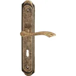 AC-T SERVIS Dveřní klika RUSTIK patina bronz - oválné štítové kování 90 mm Provedení štítu: BB - obyčejný klíč