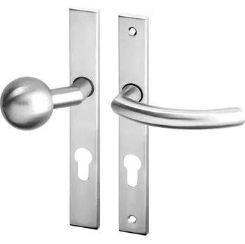 Dveřní kování AC-T SERVIS Dveřní klika GINA nerez - úzké štítové kování 90 mm Provedení štítu: Koule/klika - pravá