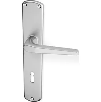 AC-T SERVIS Dveřní klika MONTE efekt nerez - hranaté štítové kování 72 mm Provedení štítu: BB - obyčejný klíč