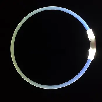 Obojek pro psa LED svítící USB obojek Barva: Bílá
