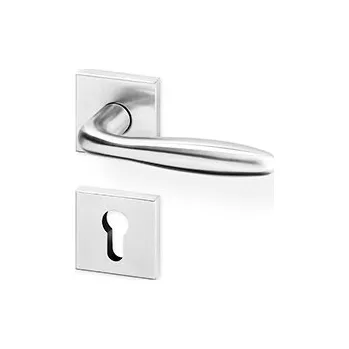 Dveřní kování AC-T SERVIS Dveřní klika CINA nerez SlideBloc - hranatá rozeta Provedení kliky: vč. rozety PZ - fabkový klíč, Mechanizmus rozety: SlideBloc