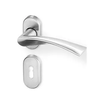 AC-T SERVIS Dveřní klika EURA nerez - oválná rozeta Provedení kliky: vč. rozety BB - obyčejný klíč