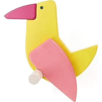 Dřevěná hračka Bajo Ozdobný věšák žlutý Umístění: vlevo