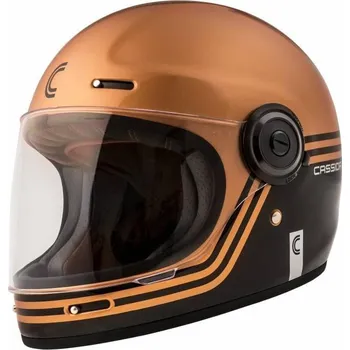 Helma na motorku Přilba Fibre Super Hooligan, CASSIDA (černá/metalická měděná/šedá) S (55 až 56 cm)