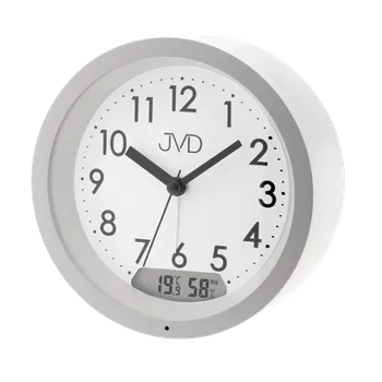 Budík Tichý netikající ručkový budík s teploměrem JVD SRP056.2 ( )