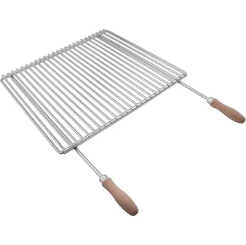 DEOS Nerezový grilovací rošt s nastavitelnou šířkou 50-60×45cm s rukojetí