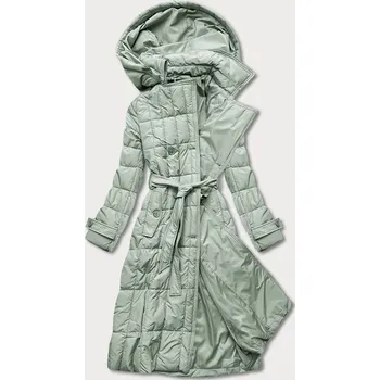 Dámský kabát Klasický dámský prošívaný kabát v pistáciové barvě (AG2-J83) odstíny zelené XXL (44)