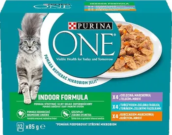 Krmivo pro kočku Purina One Indoor Multipack telec/tuňák/kuře 12x 85 g
