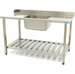 Maxima Stůl na mytí nádobí s dřezem a zadní deskou - 140 x 75 cm - pravý