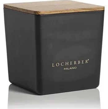 Svíčka Locherber Milano Vonná svíčka v černém skle s dřevěným víčkem s vůní MALABAR PEPPER - 210 g LH440259