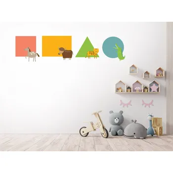 Samolepící dekorace Geometrické tvary samolepky na zeď 192 x 45 cm