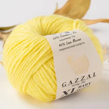 Příze Příze Baby Wool XL 833 světle žlutá Gazzal