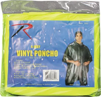 Pláštěnka Rothco Pončo vinyl 125 x 200 cm Neon Green