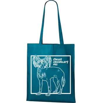 Plátěná taška Čínsky chocholatý pes, Barva Petrolejová, Velikost 40×45 cm, Canvas Nákupní taška Bezvatriko.cz 1159