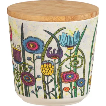 Dóza na potraviny Wenko Dóza s bambusovým víkem Flowers, 500 ml