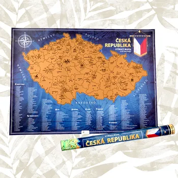 Stírací mapa České republiky (Cestujte a poznávejte Českou republiku. Tato mapa je výjimečná, protože zde najdete i tipy na výlety.)