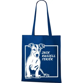 Plátěná taška Jack Russell teriér, Barva Modrá, Velikost 40×45 cm, Canvas Nákupní taška Bezvatriko.cz 1165