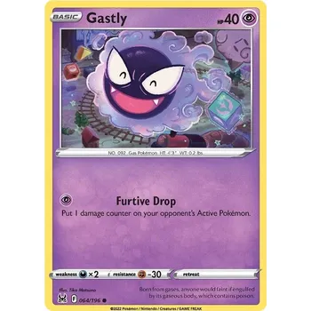 Sběratelská karetní hra Gastly 064/196 - Lost Origin Typ karty: Non-Holo