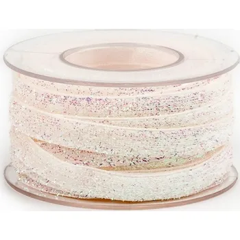 Stuha Stuha textilní 1 cm bílá perleť - 1 m