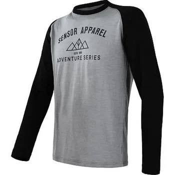 Pánské termoprádlo SENSOR MERINO ACTIVE PT ADVENTURE pánské triko dl.r. šedá/černá