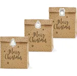 Dárkové sáčky "Merry Christmas" se samolepkami 25x11x27 cm, 3ks