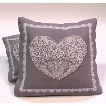 Dekorativní polštářek Polštářek Srdce - šedé