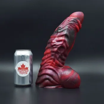 Dildo Topped Toys Erebus 105 Forge Red, prémiové silikonové dildo 29 x 8,5 cm