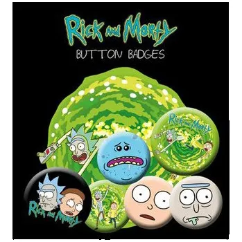 Placka Rick and Morty: Characters Set 6 placek (průměr 25 mm a 32 mm)