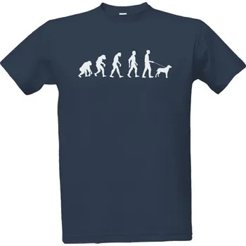 Tričko s potiskem Vtipné tričko se psem Evoluce pánské